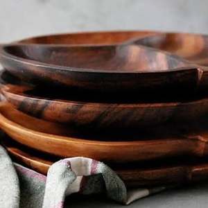 Bandeja de Servir de Madera de Acacia Hecha a Mano, Ecológica y de Primera Calidad, con 5 Orificios, Estilo Antiguo, Decoración para Bodas, Regalo - Product Image 5