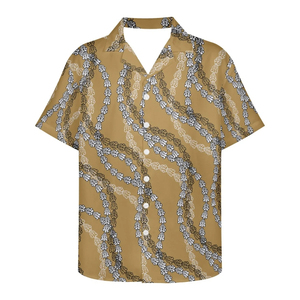 <b>Tropical</b> Printed Cuban Collar Men's Polyester Cotton Short Sleeve Casual Fashion Beach <b>Shirt</b> UV Protection Breathable Fabric - Product Image 6