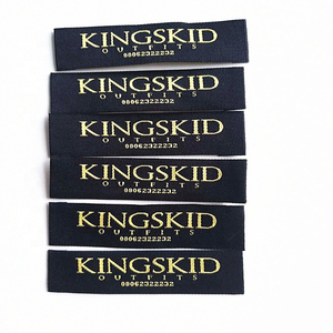 Luxury Custom Woven Label 100% Cotton <b>Clothing</b> Fabric Neck <b>Tags</b> Woven Brand Labels for Fashion Straight Cut Garment <b>Tags</b> - Product Image 2