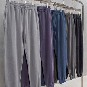 Ensemble de pantalons à capuche en polaire pour hommes, sports décontractés, ensembles en coton pour hommes, broderie personnalisée, logo lavé, col rond. - Product Image 4