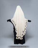 Khimar long à volants de style modeste pour femmes musulmanes, en polyester respirant, fait main, couleur unie, séchage rapide, léger et ample