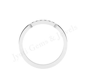 Compromiso de banda simple personalizado 925 anillo chapado en oro diseño de moda circón plata venta al por mayor componente de fabricación de joyas bisel - Product Image 6