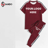 Conjuntos de Camiseta de Dos Piezas Casuales de Verano para Hombre con Logotipo Personalizado, Parches Bordados, Transpirables y de Secado Rápido, Tallas Grandes