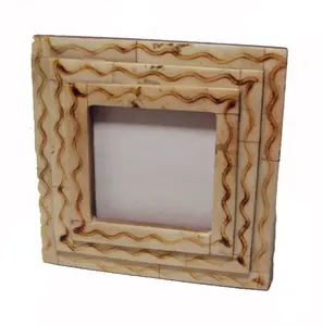 Buffalo Bone Antique Burn Design Bone Stripe Inlay Photo Frame for Home Decoration at best rate by Ajanta Arts