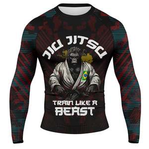 Rash Guards For Men Sportswear Customized Logo Printing Solid Rash Guards Breathable Lightweight Quickdry Rash Guards - Product Image 1