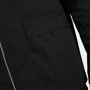 Veste utilitaire délavée pour homme Veste de travail noire à coupe décontractée avec fermeture à glissière Poches fonctionnelles et coton doux - Product Image 4