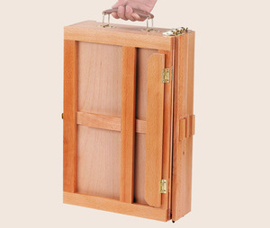 Bview Art Plateau de <span class=keywords><strong>table</strong></span> en bois de hêtre Boîte à peinture à trois couches Tiroir de rangement Boîte de peinture à l'huile <span class=keywords><strong>Table</strong></span> spéciale d'art - Product Image 3