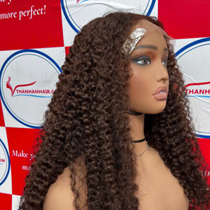 Produit le plus vendu perruques cheveux humains fermeture à lacet transparente profonde birman bouclés 100% extensions de cheveux vietnamiens en gros - Product Image 3