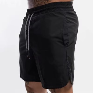New Arrivals Men's Shorts High Quality Custom LOGO Printing Solid Color Drawstring Elastic Waist Painted Polyester/Cotton Formal - Product Image 3