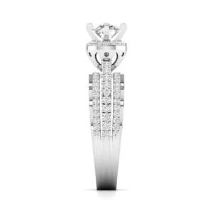 Anillo de compromiso con diamante de corte halo redondo de 1.25 ct, color F, claridad VS, diamante cultivado en laboratorio en oro de 14 quilates para regalo de aniversario nupcial. - Product Image 6