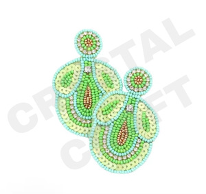 GREEN Boucles d'oreilles perlées pour femmes Patriotic Orange White Blue Color pour mariage ou Memorial Day - Product Image 1