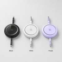 Kabel USB C Retraktil Pengisian Cepat 100W 5A Pabrik XXD, Tipe C ke C, untuk Ponsel, Tablet, Laptop