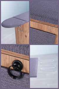 Tabla de planchar plegable / Armario para planchar – Estructura de pino, diseño floral marrón - Product Image 6