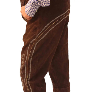 Nuevo 2025 pantalón de gamuza de cuero alemán bávaro para hombre marrón Oktoberfest Lederhosen todos los tamaños hecho a medida aspecto antiguo Lederhosen hombres - Product Image 3