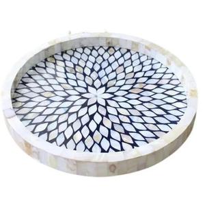 Plateau de luxe en os incrusté de style Art déco indien, artisanal, de qualité supérieure, pour mariage, Ramadan et Eid - Product Image 2