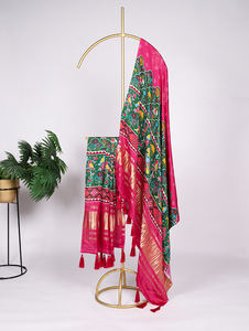 Gaji Silk dupatta กับการพิมพ์ดิจิตอลยังมาพร้อมกับพู่ - Product Image 3