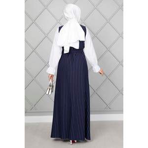 Ensemble Débardeur Hijab Rayé Bleu Marine - Product Image 2