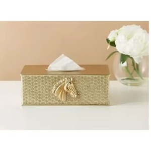 Porta Servilletas Decorativo con Diseño de Caballo Clásico, Caja de Servilletas de Metal de Primera Calidad, Accesorios para Mesa - Product Image 1