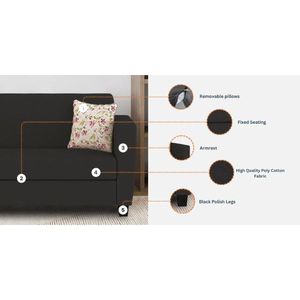 Gozi Sofá de 2 plazas de tela duradera para sala de estar Comodidad y estilo para su hogar - Product Image 4