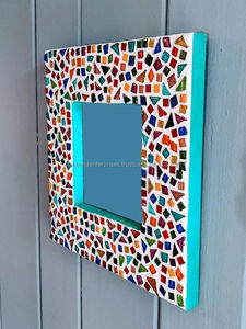 Espejo de pared de cristal de mosaico hecho a mano de estilo moderno calidad de exportación para decoración de pared de baño de restaurante de Hotel de India - Product Image 2
