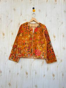 Boho Floral <b>Velvet</b> Jacket Handmade <b>Quilted</b> Winter Coat Reversible Vintage Cardigan Unisex Bohemian Outerwear Gift for Her - Product Image 5