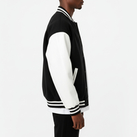 Tendance du moment : Blouson universitaire haut de gamme pour homme, coupe oversize, avec broderie sur la manche en toile, style baseball, long et à capuche, idéal pour l'hiver