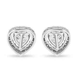 NOVAMART Fine Zarkan Cute <b>Silver</b> <b>Stud</b> <b>Earrings</b> Zircon Heart Trendy Religious Geometric Copper Main Material Rhodium Zinc Alloy f - Product Image 4