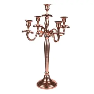 Candelabri alti in alluminio placcato oro rosa candelabro in stile di lusso centrotavola per matrimonio portacandele e candelieri Candela