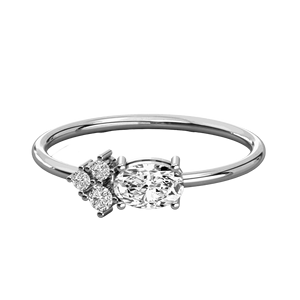 Anillo de Boda de Diseño con Diamantes Ovalados y Redondos - Product Image 4