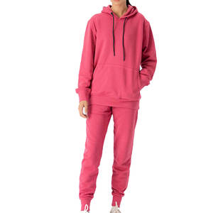 Conjunto Deportivo de Invierno para Mujer de Primera Calidad, con Capucha, Color Sólido, Chaqueta de Forro Polar con Cierre Completo y Pantalones de Algodón Suave - Product Image 1
