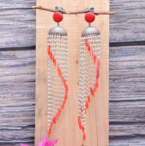 Latest High Quality <b>Silver</b> Oxidized Chandelier <b>Earrings</b> Bohemian Indian Wedding <b>Long</b> <b>Earrings</b> for Women and Girls Jhumkas Wear - Product Image 3