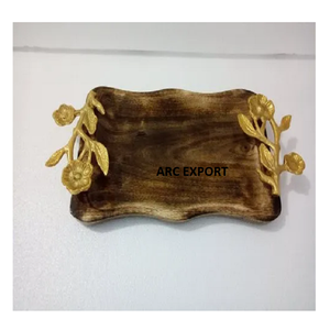 Bandeja para colorear en crema brillante con 2 asas fuertes Bandeja de servicio de primera calidad para el equipo de restaurante de Hotel en casa a buen precio - Product Image 6