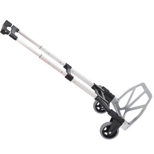 HOMCOM Chariot à bagages pliable max 70kg avec poignées télescopiques et hauteur réglable, 41x38.5x100 cm, argent - Product Image 1