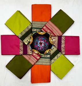 ผ้าแจ็คการ์ด pallu สวยดีไซเนอร์ล่าสุดใช้ได้ทั่วส่าหรี - Product Image 4