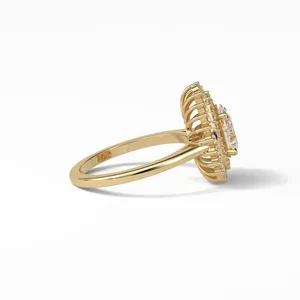 Direct Factory Supply 14K White Gold 0.94 Ct Pear Cut Moissanite Engagement <b>Ring</b> with Pave Setting GRA Certified <b>Indian</b> Exporter - Product Image 3