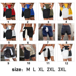 Shorts de sport pour homme 2 en 1 très vendus, respirants, pour la course à pied, la remise en forme, avec poche pour téléphone pour l'entraînement - Product Image 6