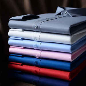 Haute qualité hommes robe à manches longues chemise 2025 nouveau solide mâle grande taille coupe régulière rayure chemise d'affaires - Product Image 4
