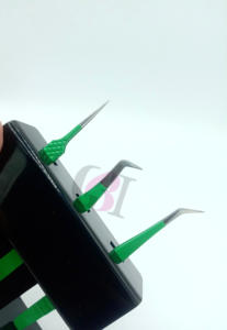 แหนบต่อขนตาสแตนเลสปลายเงินเคลือบผงขึ้นฉ่ายอุปกรณ์เสริมความงาม - Product Image 4