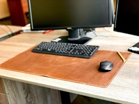 Haute qualité fait à la main en cuir bureau tapis de bureau buvard tapis de Table tapis de souris personnalisé anti-dérapant support marron usage domestique ensemble LDP-0036B