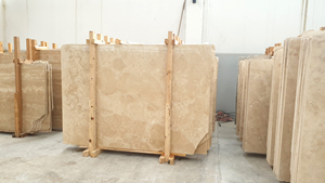 แผ่นหินอ่อน Cem Marble หนา 2 ซม. สีเหลืองน้ำตาล แบบ Travertine หลากหลายรูปแบบ ผิวขัดเงา ตัดตามขนาด ดีไซน์ทันสมัย ใช้ปูพื้นโรงแรม ผลิตจาก Denizli - Product Image 2