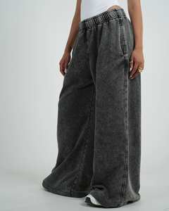 Pantalon en jean coupe ample style streetwear 100% qualité supérieure, impression personnalisée, service OEM en gros - Product Image 2