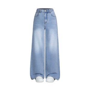 กางเกงผู้หญิงเอวสูงทรงตรงหลายกระเป๋า ผ้าฝ้ายแท้ คุณภาพสูง กางเกงยีนส์วินเทจ - Product Image 6