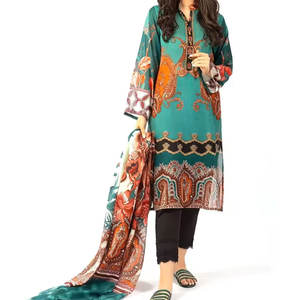 Qualité supérieure Pakistanaise Salwar Kameez Robes de Pelouse Femmes Shalwar Kameez Nouvelle Robe de Pelouse à la Mode - Product Image 4