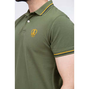 เสื้อโปโลผู้ชาย Unze London รุ่น Lydon Iconic ผ้าถักระบายอากาศดี ปักลายสีเข้ม เทคนิคการปักสีแบบพิเศษ ลายสัตว์ ไซส์ใหญ่พิเศษถึง 6XL - Product Image 3