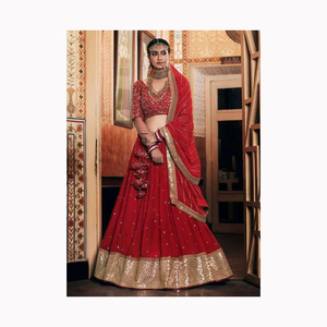 Best Seller tradicional étnico indio paquistaní Lehenga & Dupatta Set Georgette con bordado trabajo costura completa ropa de fiesta - Product Image 4