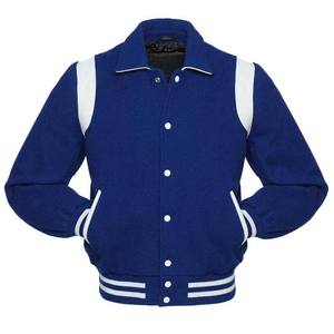 Chaqueta universitaria con parches de chenilla bordados personalizados al por mayor, chaqueta universitaria de béisbol Letterman con mangas de cuero y cuerpo de lana - Product Image 2