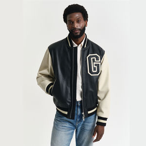 Unisex Personalized Varsity Jacket Custom Letter Embroidery School Team <b>Spirit</b> Athletic Coat Custom Embroidery Team School - Product Image 1