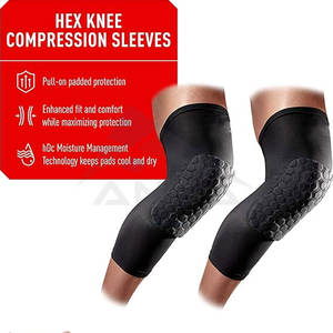 Genouillères Manchon de compression pour les jambes pour le basketball, le volleyball, l'haltérophilie et l'entraînement multisports Paire de manchons - Product Image 2