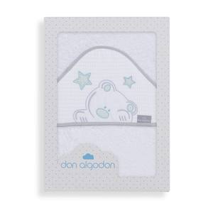 Serviette de bain Viggo blanche/verte 100x100 400 GSM en coton éponge brodée avec un motif de dessin animé pour les enfants, usage domestique - Product Image 1