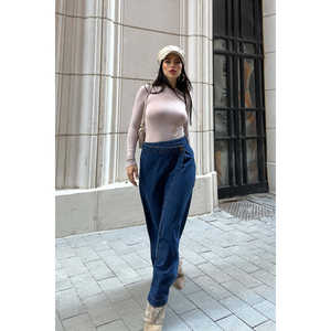 Jupe longue en jean pour femme avec rabat, vêtement d'extérieur tendance - Product Image 3